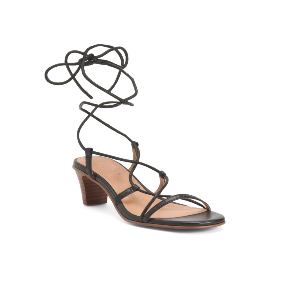 Madewell Leather Jewell kitten Healed Sandal True Black Women’s Size 8